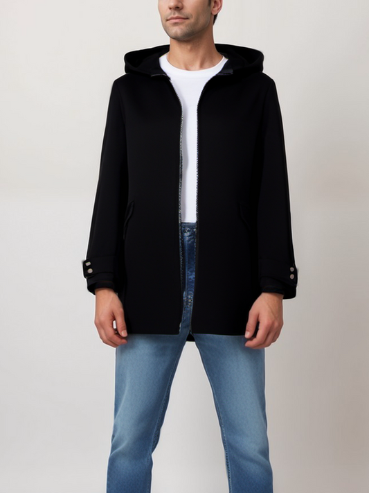 Vegan Wool Hooded Coat | 