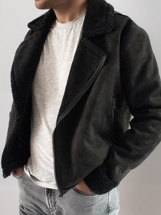 Gerecycleerde veganistische Shearling vlieger | Vegan Leather Jackets