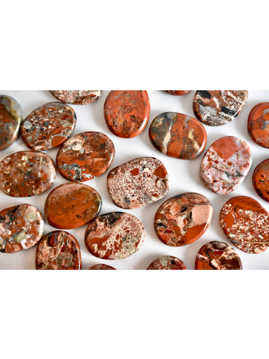 Open hart apotheker Brecciated Jasper Palm stenen natuurlijke rode kristallen