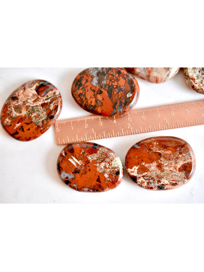 Open hart apotheker Brecciated Jasper Palm stenen natuurlijke rode kristallen