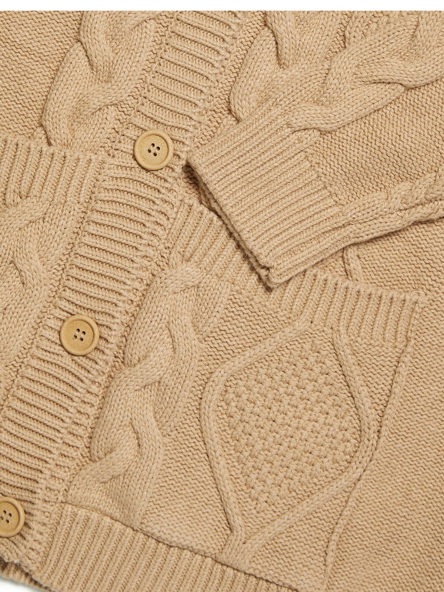 Cardigan tricoté boutonné à capuche 